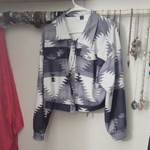 SHEIN Monochrome Patterned Jacket